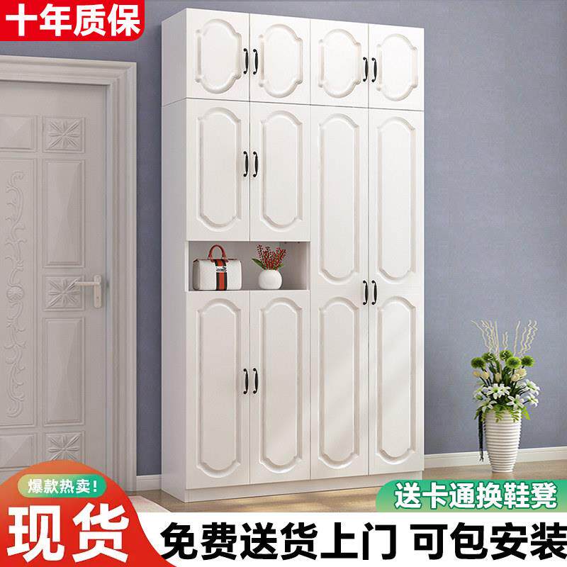 欧式鞋柜家用北欧简约门厅实木阳台储物柜大容量组装进门口收纳柜