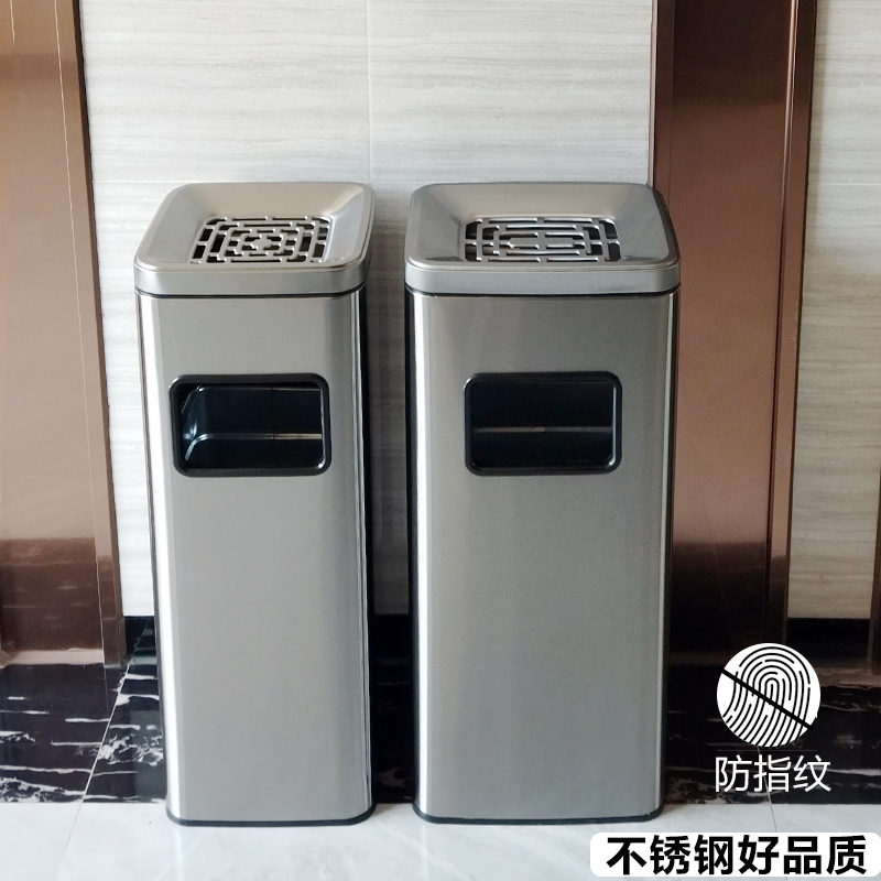 不锈钢高档酒店室外走廊宾馆商用电梯口烟灰缸垃圾桶烟灰柱收纳筒