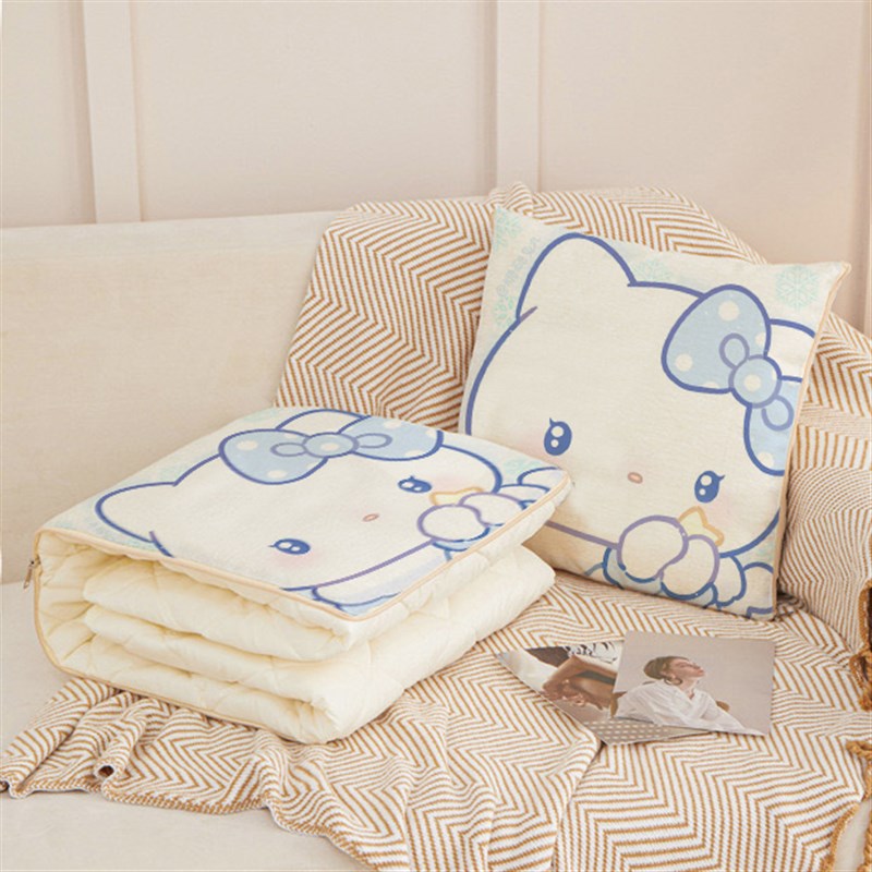 三丽鸥夏凉被保暖抱枕被子折x叠多功能两用二合一靠垫午睡空调被