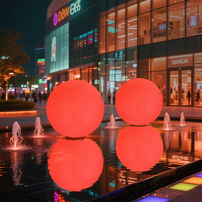 户外防水景观f圆球灯商场公园太阳能草坪灯国庆氛围布置发光圆球