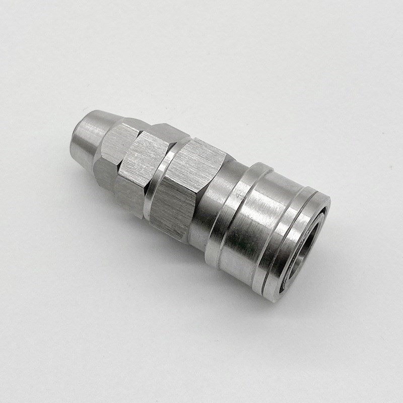 源头供应不e锈钢半自锁气动接头快速单通接头来图可定气动元件