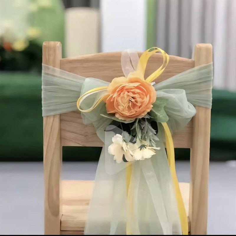 幼儿园小椅子专用椅背纱 小朋友坐的木凳子装饰网纱国庆装饰布置