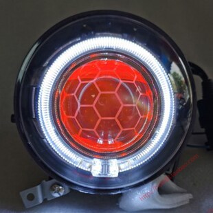 小龟大灯小龟王大灯总成改装 蜂窝海5led双光透镜天使眼APP恶魔眼