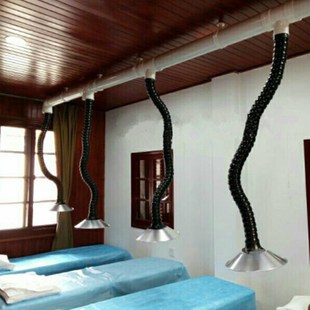 鸿冠艾灸排烟系统设备吸烟机抽烟机透明排烟罩管道风机焊锡吸烟管