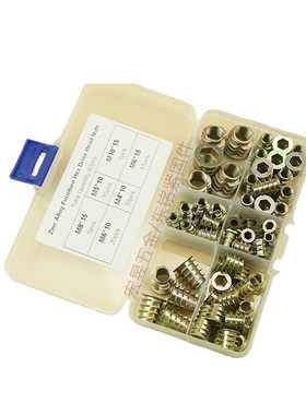 80PCS内外牙T形有介母 锌合金螺母T型螺母预埋螺帽M4-M10套装