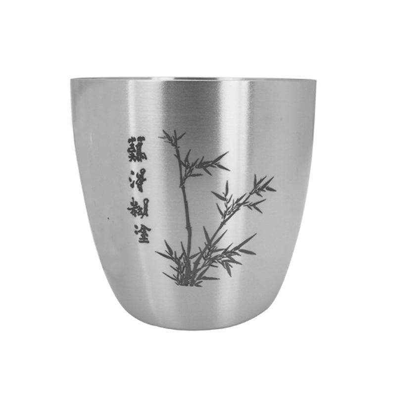 304不锈钢啤酒杯白酒三两烈酒单层加厚平底户外便携家用防摔150ml