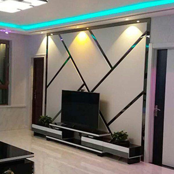 现代新款热卖简约8D几何电视背景家用客厅影视无缝墙纸墙布壁画