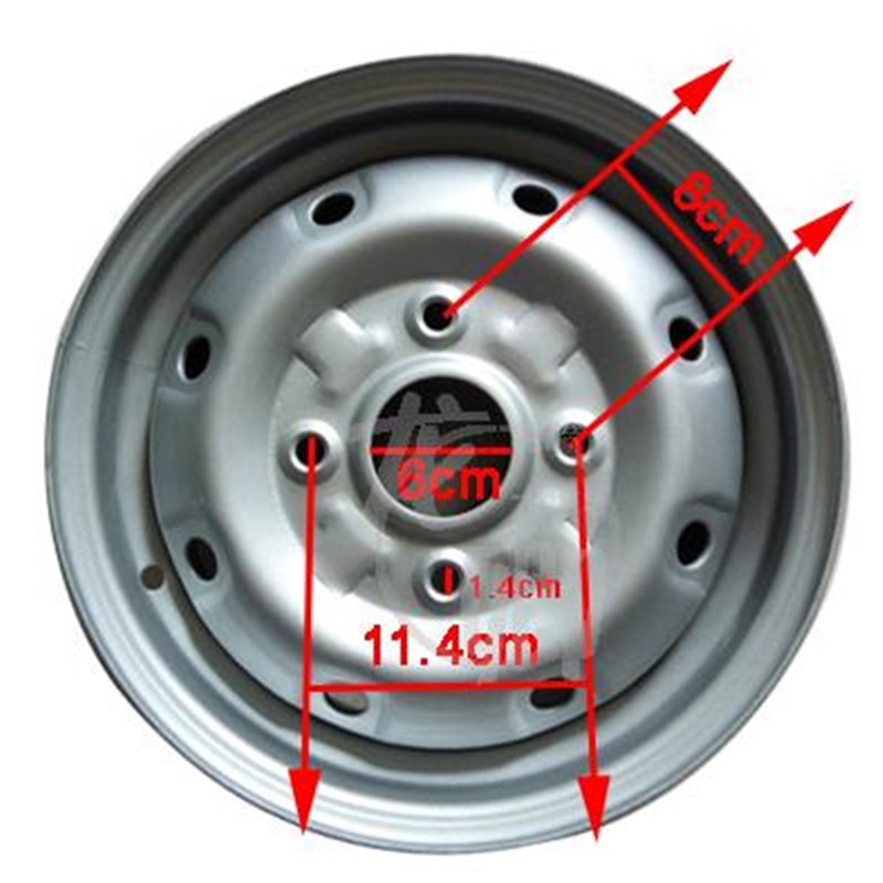 包邮12寸铁轮毂145/70R12铁圈雷丁汉唐车前后轮毂钢铁轮毂加厚圈