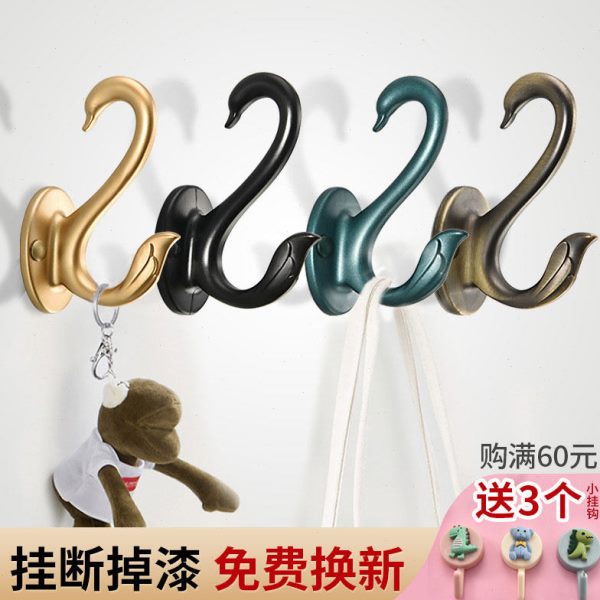 进门鞋柜挂钩玄关墙壁衣柜衣服轻奢挂衣钩免打孔浴室入户门后挂勾