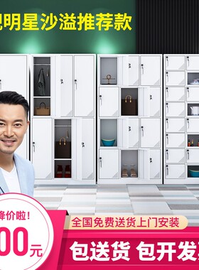 员工铁皮更衣柜带锁储物柜存包柜鞋柜碗柜子宿舍多门文件柜资料柜