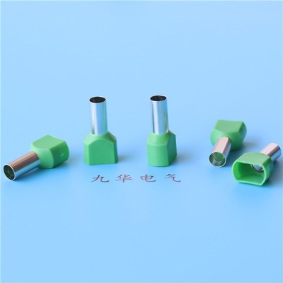 管型冷压端子E1508o双线管形预绝缘端头E1510/15/18针形铜线耳鼻