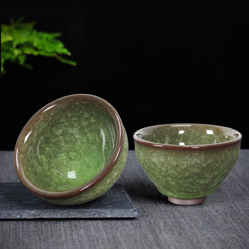 冰裂纹建盏主人杯纯手工铁胎陶瓷B杯禅定杯个人专用功夫茶杯茶盏