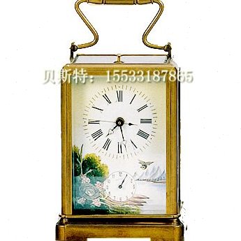 钟表 机械纯铜皮桶钟 欧式复古皮套 把玩钟 仿古董搪瓷盘 欧式