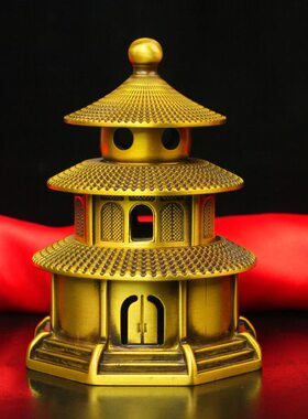 纯铜塔香炉铜塔炉室内组装纯铜塔炉创意天坛檀香炉寺庙铜塔香薰炉