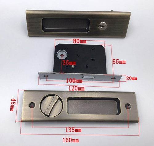 锌合金移门锁移门锁黑色推拉门锁金色移门锁厨房室内移门锁锌合金