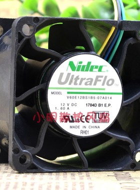 NIDEC 6038 12V 1.60A V60E12BS1B5-07A014  6cm 服务器 散热风扇