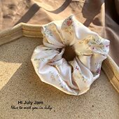 买4发5 真丝发圈夏日小清新碎花豹纹波点纯色花色气质可爱桑蚕丝