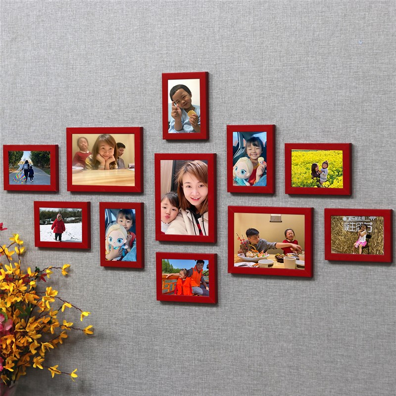 11框照片墙装饰墙面免打孔相x框挂墙组合洗相片创意客厅墙壁背景