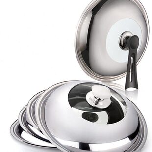 不锈钢锅盖30通用透明玻璃平底炒锅盖子32家用40大38寸34厘米36cm