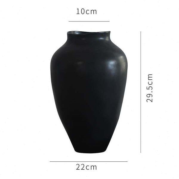 法式中古南洋风陶瓷花瓶家居装饰品玄关民宿水培黑白复古花器摆件