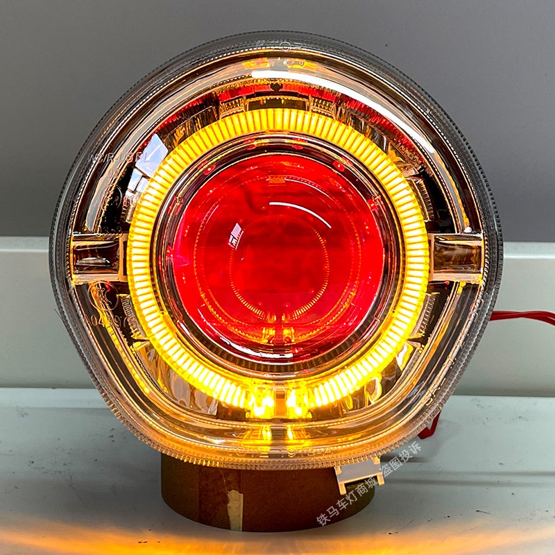 适用三阳飞度4飞度5大灯改装LED双光透镜天使眼恶魔车灯升级总成