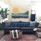 饰 民宿壁挂画海景装 日出. 北欧手工染色挂毯卧室床头沙发背景个性