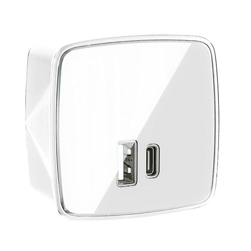 德珅电力轨道豪华版USB壁挂移动适配器插座金属边框高品质