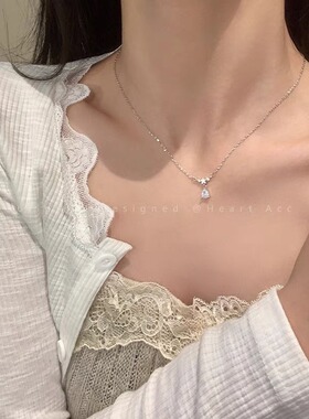 项链女款小众设计感轻奢设计锁骨链蝴蝶结ins学生闺蜜潮钛钢颈链