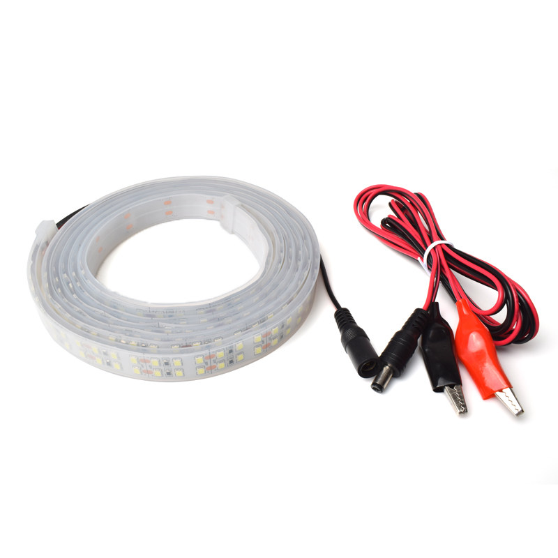 12V夜市摆摊地摊专用开关电动车12V电池适用套管防水暖白光软灯带