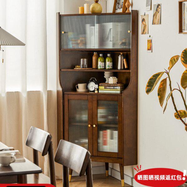 家逸北欧实木角柜墙角柜客厅三角形储物柜客厅转角酒柜落地收纳柜