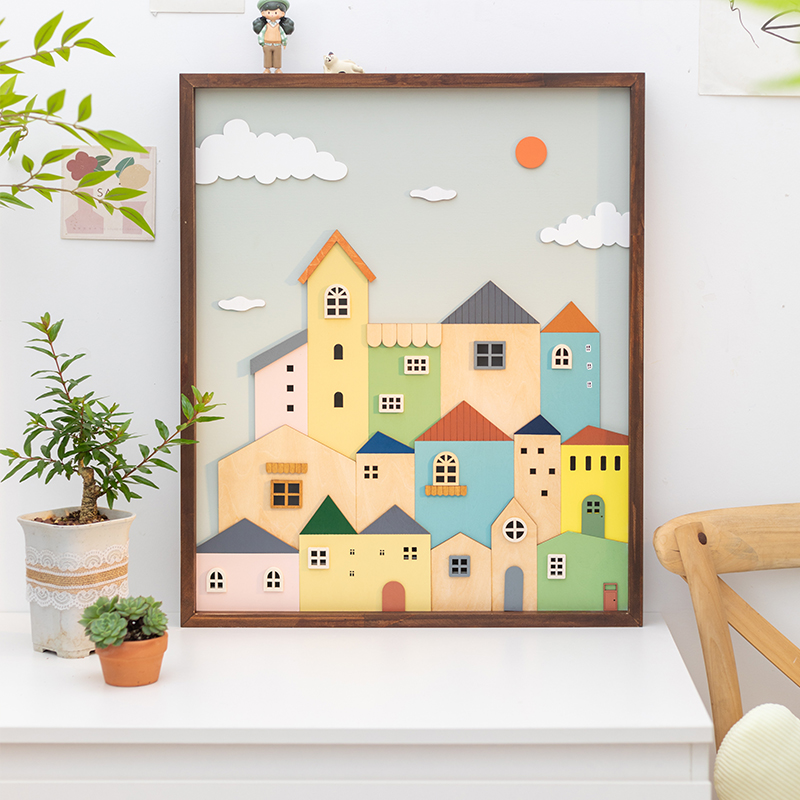 阿楹 2023新款竖版电表箱装饰画奶油风简约高级感弱电配电箱遮挡