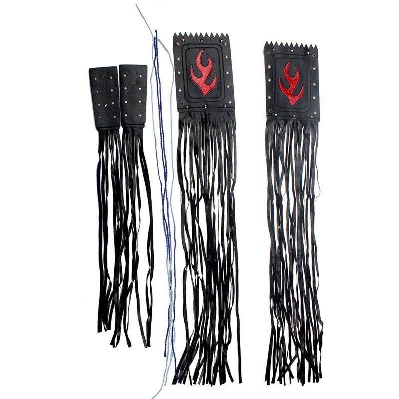 摩托车巡航太子车改装复古火焰手把须手把穗飘带油箱皮油箱皮