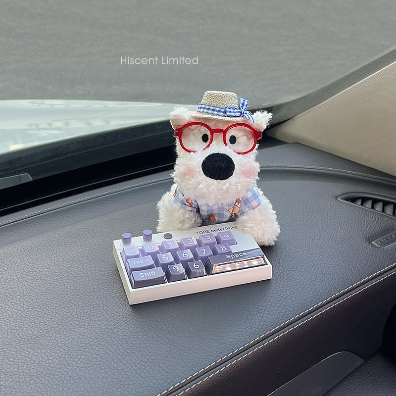 汽车临时停车牌可爱西高地公仔车内挪车移车电话号码牌车内饰摆件