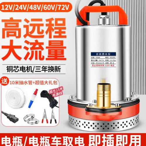 德国进口直流潜水泵12V24V48V60V72V抽水泵农用抽水机灌溉家用