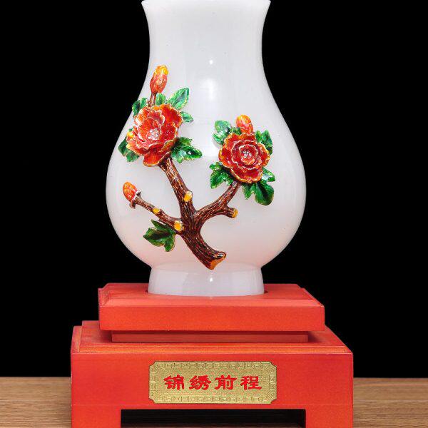 锦绣前程花瓶摆件客厅博古架插花大号新中式家居酒柜装饰工艺品