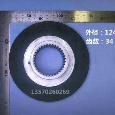 伦茨112机座4kw抱闸电机L60NH制动器BFK458-14E/N刹车片124mm34齿