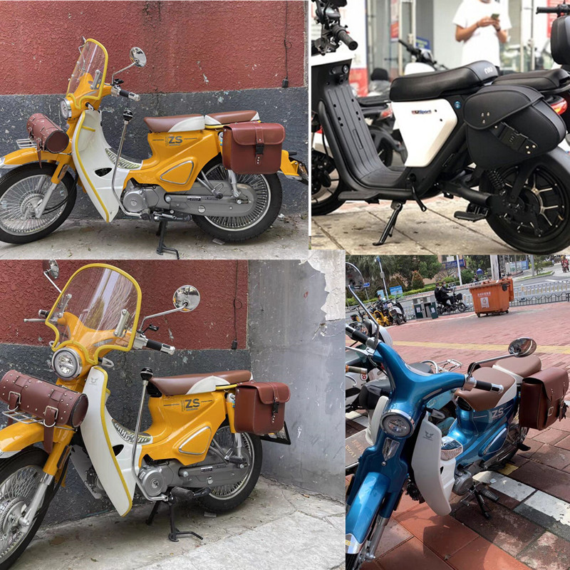 摩托车通用宗申yami小牛/雅迪/爱玛电动车复古防水挂包边包马鞍包