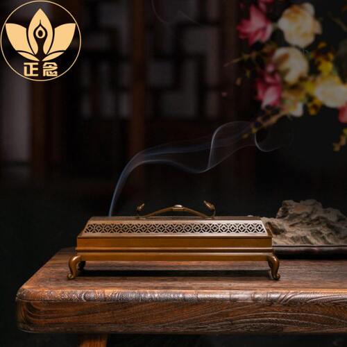 庆松堂苏工铜炉名家胡庆松制如意卧香熏复古紫铜炉香道熏香炉