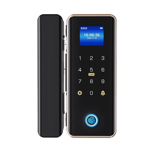 玻璃门指纹锁免开孔有框无框单双门办公室密码锁电子智能锁门禁锁