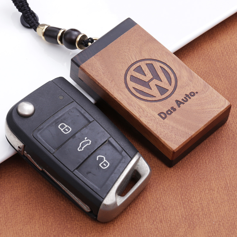 于大众途观L高尔夫7帕萨特途昂途岳探岳改装木质钥匙非钥匙套