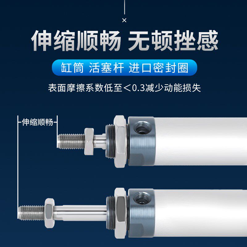 TPM朝日MAL铝合金迷你气缸小型气动16/20/25/32/40*50X75X100X500