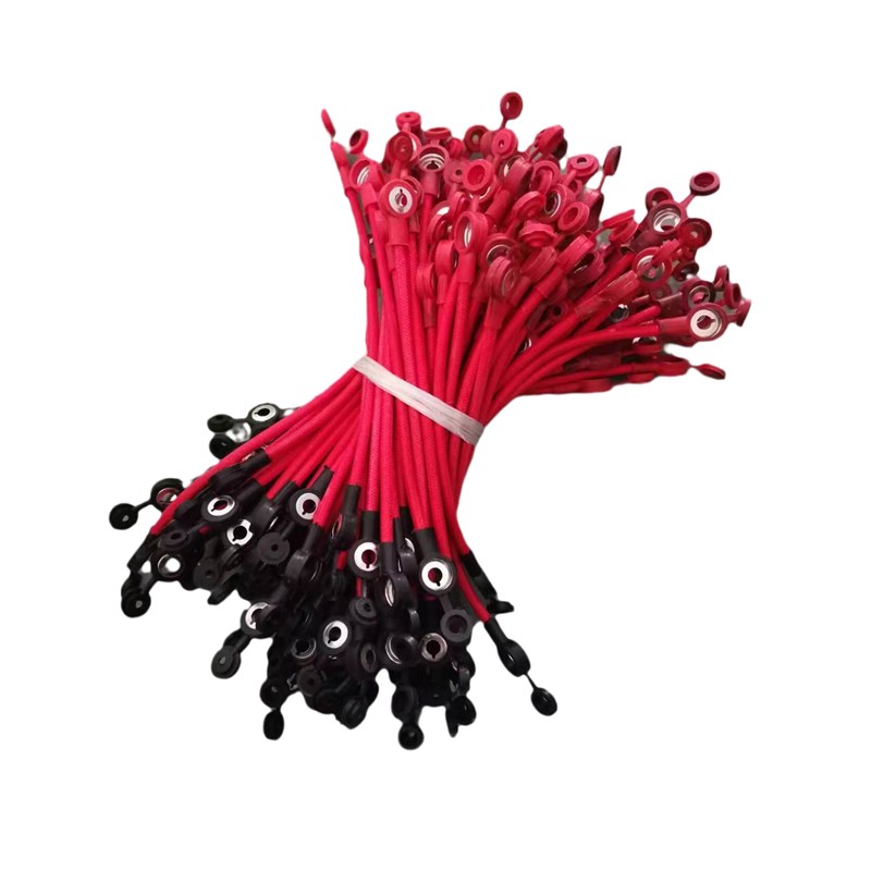 [50根][100根]国标纯铜耐高温阻燃电动电瓶车带帽电池连接线