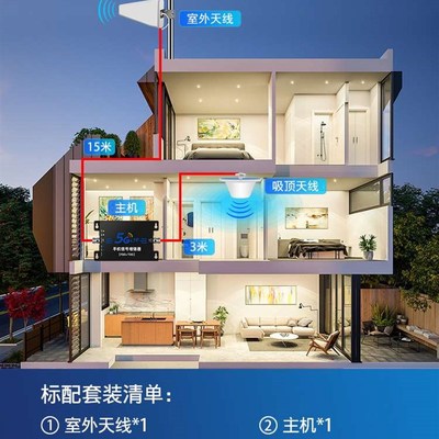 三网合一手机信号增强接收放大器加强扩大4G5G地下室车库家用抄表