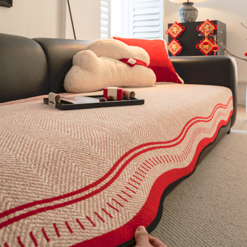 红色喜庆过年新年沙发垫2025新款