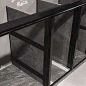 U型边特厚全套灶台瓷砖卡槽铝合金边配件立柱砖夹收橱柜包黑色封