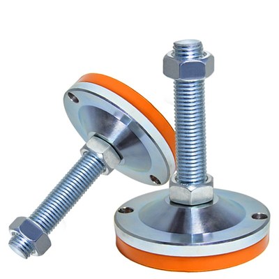 底盘125带防滑垫双孔 重型碳钢调节脚金属承重脚杯M12 M18WM20M24