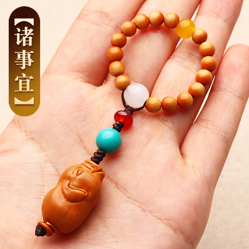 小手捻指尖文玩珠串迷你s橄榄核跑环男女绕指柔手链念珠盘玩手把