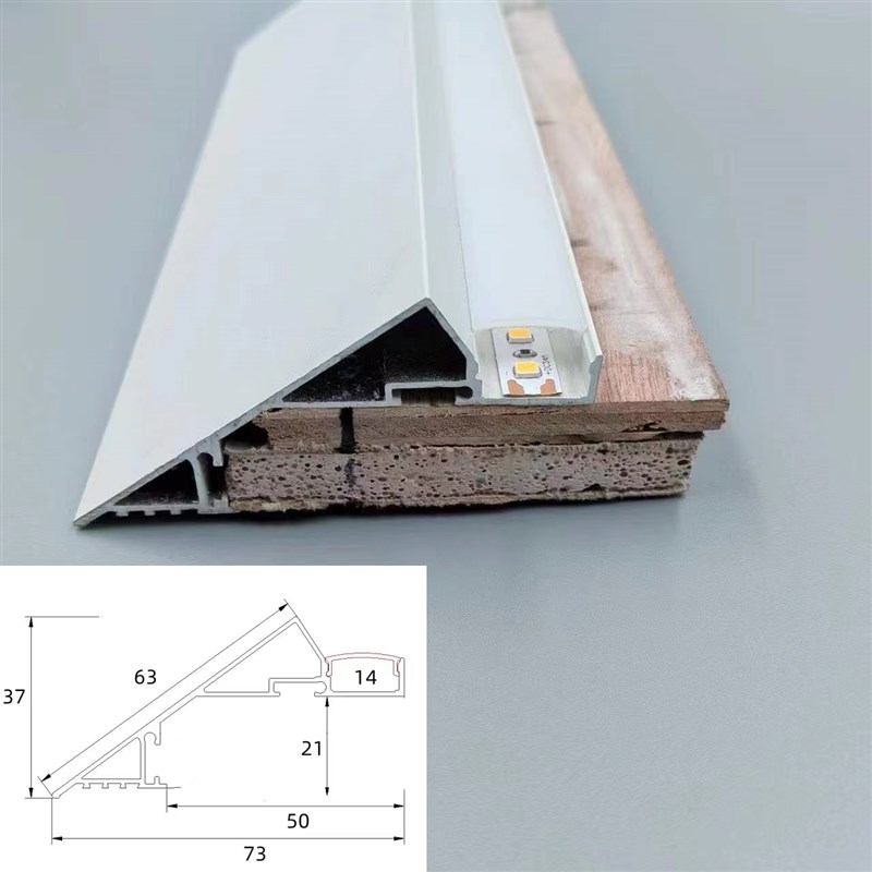薄如蝉翼b斜面灯槽斜边45度回型顶客厅悬浮吊顶反光线性洗顶气氛