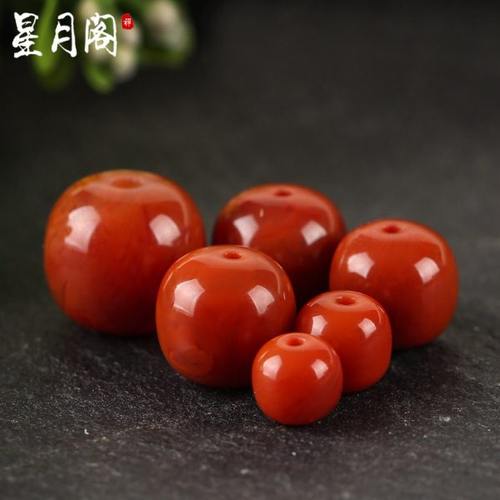 满肉南红玛瑙老形桶珠隔珠散珠顶珠星月金刚菩提配饰搭配