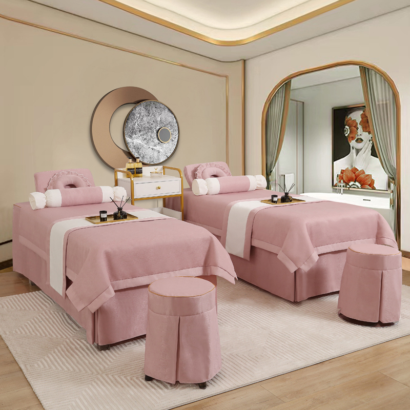 美容床罩四件套h高档轻奢理疗按摩床床单床罩美容院四件套四季通